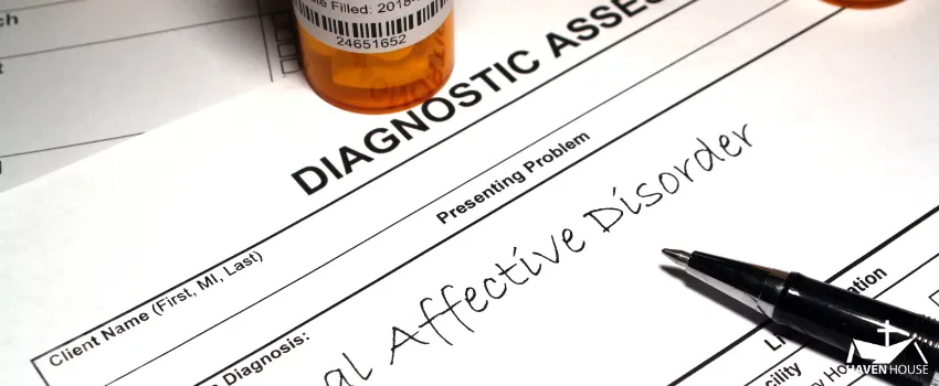 HHRC - Seasonal affective disorder written on a diagnostic assessment paper 